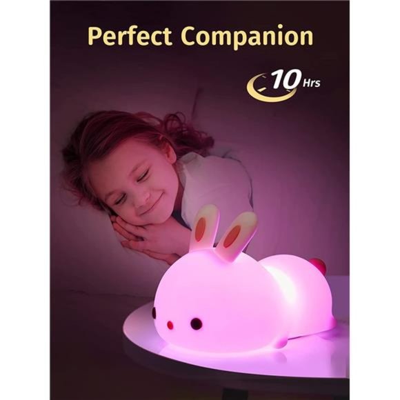 One Fire Night Light for Kids,Easter Bunny Lamp Cute Lamp,16 Colors Night Lights - Picture 4 of 6